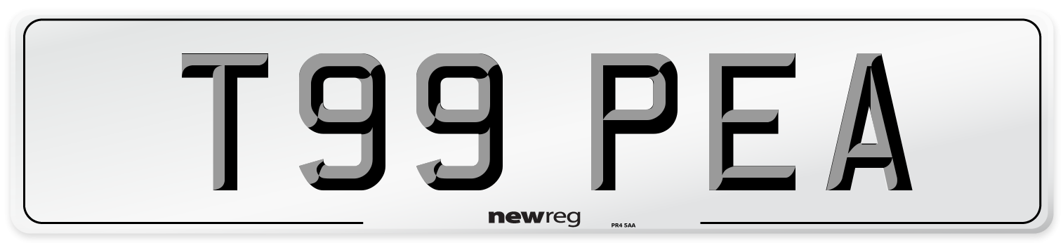 T99 PEA Number Plate from New Reg